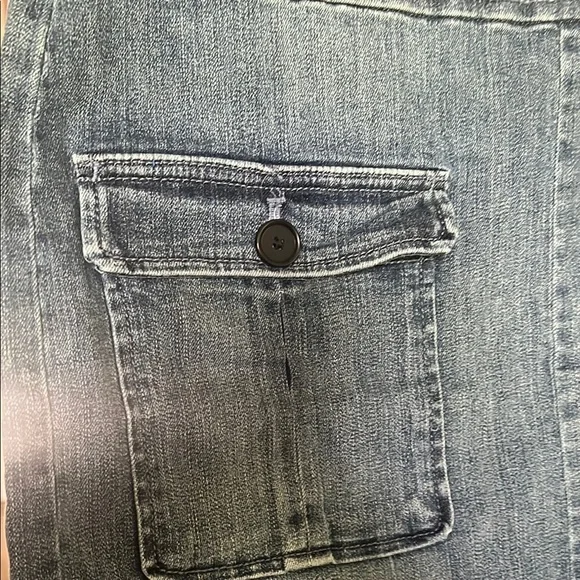 LOFT Blue Mini Pencil Skirt with Cargo Style - Picture 5 of 5